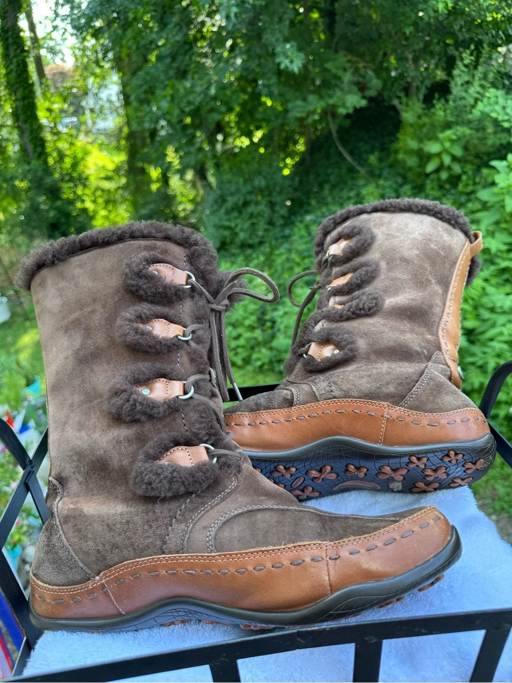 The North Face Abby II Brown Winter Boots Women's US size 9.5 Snowflake Design